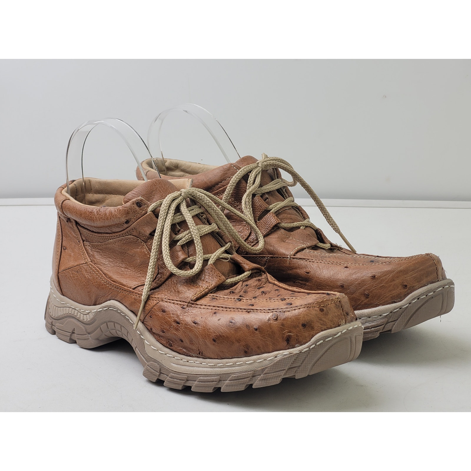 Los Caporales Authentic Ostrich Leather Western Leather Chukka Boots Men's 8.5